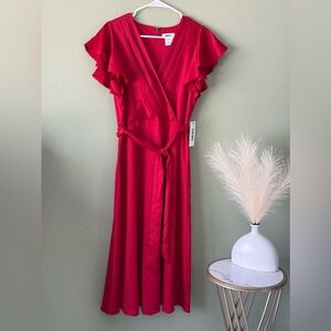 DKNY Elegant Red Wrap Dress NWT size 6